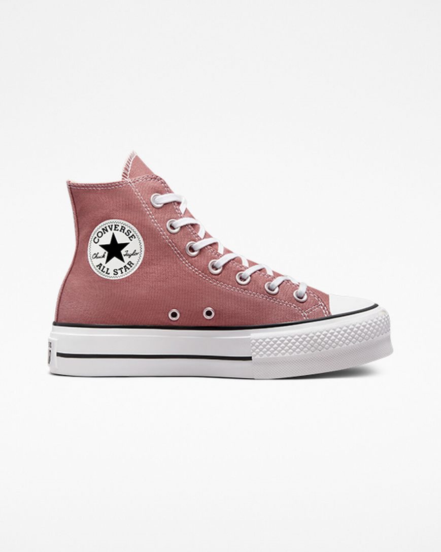 Topanky Na Platforme Converse Chuck Taylor All Star Lift Seasonal Color Vysoke Damske Ruzove Čierne Biele | SK AWEHQ5